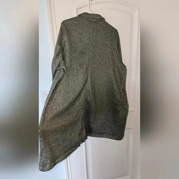 Green and White Herringbone Blazer Jacket Land's End Size 2X - Picture 3 of 7